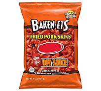 Baken-ets Fried Pork Skins Franks Red Hot - 4 OZ