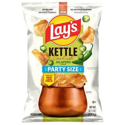 Lays Kettle Cooked Potato Chips Jalapeno - 12.5 OZ