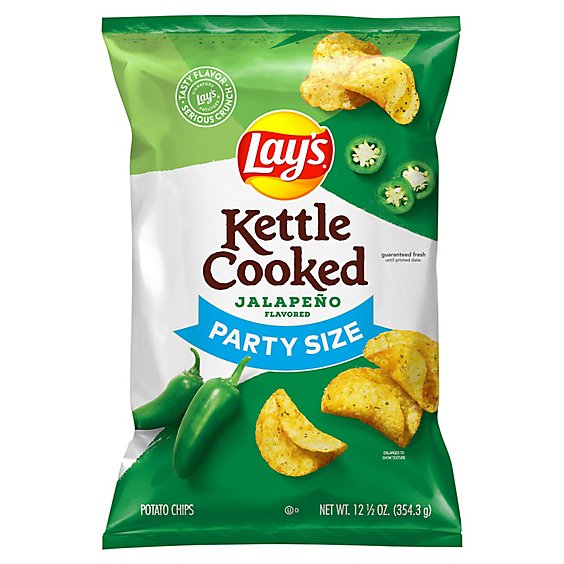 Lays Kettle Cooked Potato Chips Jalapeno - 12.5 OZ