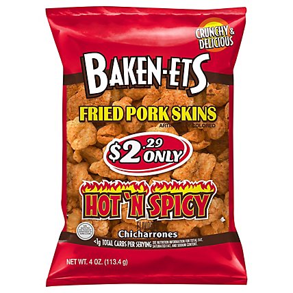 Baken-Ets Fried Pork Skins Hot N Spicy - 4 OZ - Image 2