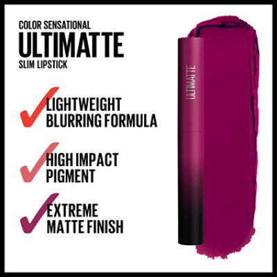 Maybelline Color Sensational Ultimatte Slim Lipstick Makeup More Berry - 0.06 Oz - Image 2