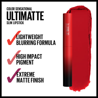 Maybelline Color Sensational Ultimatte Slim Lipstick Makeup More Ruby - 0.06 Oz - Image 4