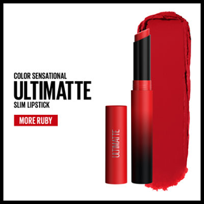 Maybelline Color Sensational Ultimatte Slim Lipstick Makeup More Ruby - 0.06 Oz - Image 5