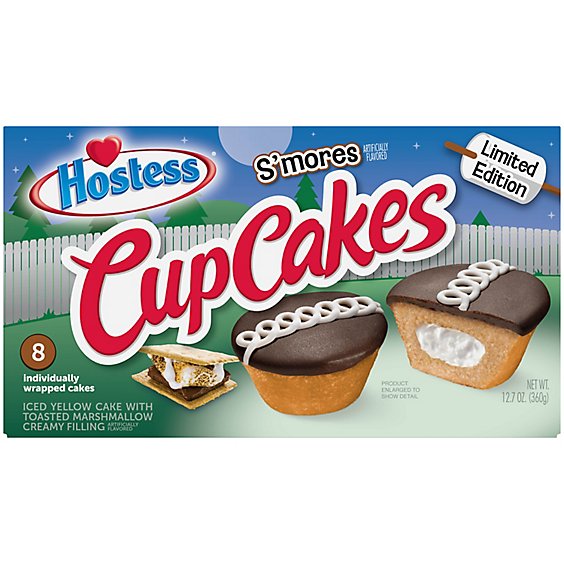 Hostess Smores Flavored Cup Cakes 8 Count - 12.7 Oz