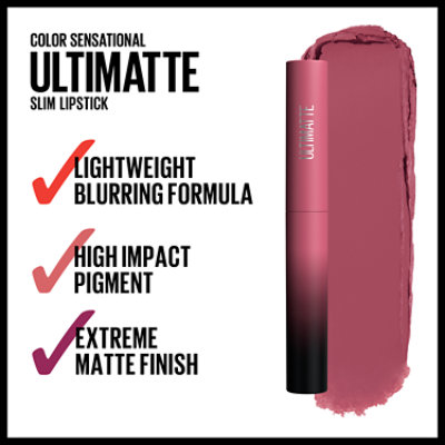 Maybelline Color Sensational Ultimatte Slim Lipstick Makeup More Mauve - 0.06 Oz - Image 4