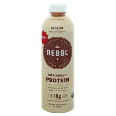 Rebbl Protein Dark Chocolate Organic - 32 FZ