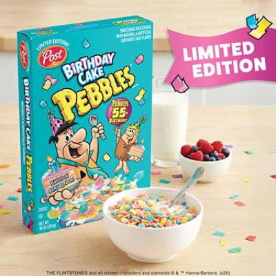 Post Birthday Cake PEBBLES Gluten Free  Breakfast Cereal Box - 10 Oz - Image 3