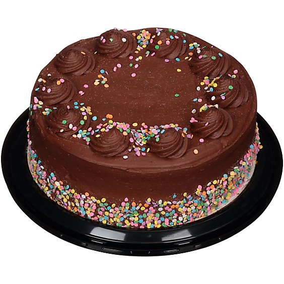 Chocolate Buttrcreme Celebration Cake 2 Layer 8 Inch - 45 OZ