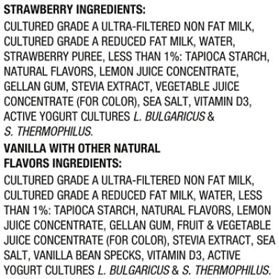 Too Good & Co. Strawberry & Vanilla Low Fat Lower Sugar Gluten Free Greek Yogurt Multipack - 6-5.3 Oz - Image 4