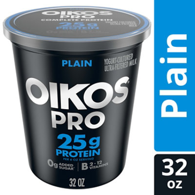 Oikos Pro Plain Yogurt-Cultured Ultra-Filtered Milk - 32 Oz