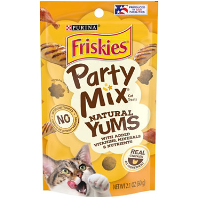 Purina Friskies Cat Treats Party Mix Natural Yums Chicken - 2.1 Oz - Image 1