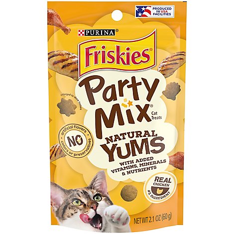 Purina Friskies Cat Treats Party Mix Natural Yums Chicken - 2.1 Oz