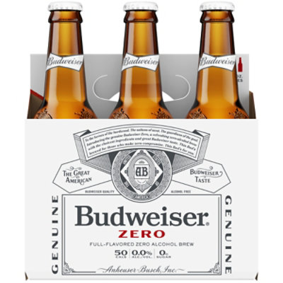Budweiser Zero Alcohol Free American Lager Beer in  Bottles - 6 - 12 Fl. Oz. - Image 4