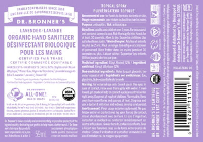 Dr Bronners Org Hand Sanitizer Lavender - 2 OZ - Image 4