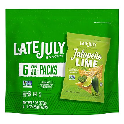 Late July Jalapeno Lime Clasico Tortilla Chips - 1 OZ - Image 3