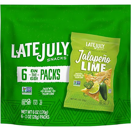 Late July Jalapeno Lime Clasico Tortilla Chips - 1 OZ - Image 6