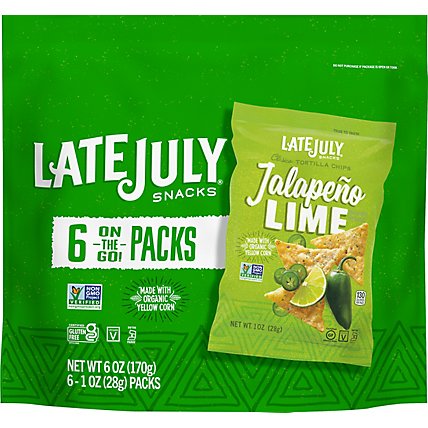 Late July Jalapeno Lime Clasico Tortilla Chips - 1 OZ - Image 2