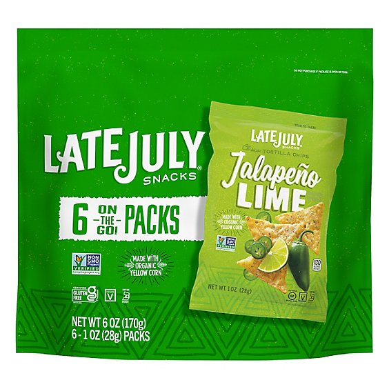 Late July Jalapeno Lime Clasico Tortilla Chips - 1 OZ