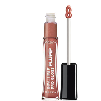 L'Oreal Paris Infallible Pro Gloss Hyaluronic Acid Nude Twinkle Plump Lip Gloss - 0.21 Oz