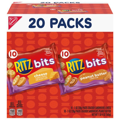 RITZ Bits Cheese And Peanut Butter Cracker Sandwiches Snack Pack - 20-1 Oz - Image 3