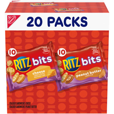 RITZ Bits Cheese And Peanut Butter Cracker Sandwiches Snack Pack - 20-1 Oz - Image 2