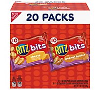 RITZ Bits Cheese And Peanut Butter Cracker Sandwiches Snack Pack - 20-1 Oz