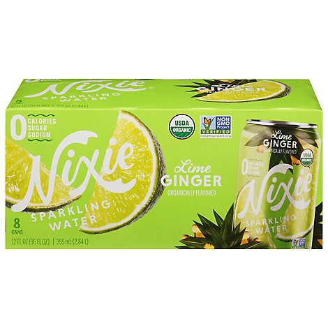Nixie Sparkling Water Lime Ginger 8pk - 96 FZ