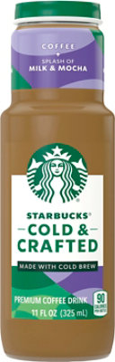 Starbucks Cold & Crafted Premium Coffee Drink Coffee Splash Of Milk & Mocha - 11 FZ - Image 1