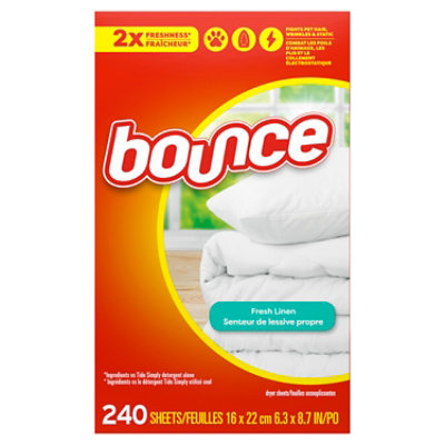 Bounce Fresh Linen Scented Fabric Softener Dryer Sheets