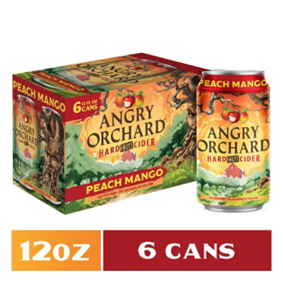 Angry Orchard Hard Cider Peach Mango In Cans - 6-12 FZ