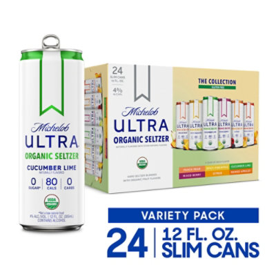 Michelob Ultra Organic Hard Seltzer Variety Pack Slim Cans - 24-12 Fl. Oz. - Image 1