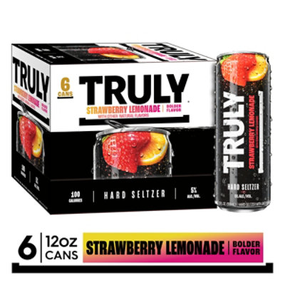 Truly Hard Seltzer Strawberry Lemonade Spiked & Sparkling Water - 6-12 Fl. Oz. - Image 1