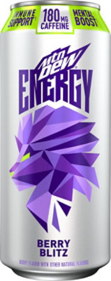 Mtn Dew Rise Energy Drink Berry Blitz 16 Fluid Ounce Can - 16 FZ - Image 2