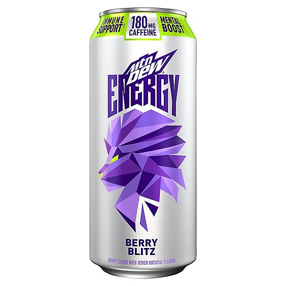 Mtn Dew Rise Energy Drink Berry Blitz 16 Fluid Ounce Can - 16 FZ