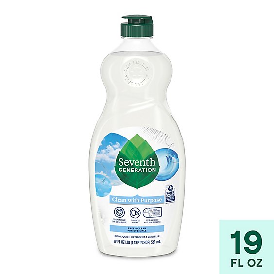 Seventh Generation Free & Clear Hand Dish Wash Liquid - 19 Fl Oz