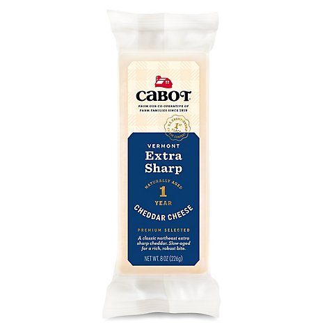 Cabot Creamery Extra Sharp White Cheddar Bar - 8 OZ