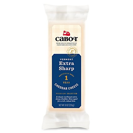 Cabot Creamery Extra Sharp White Cheddar Bar - 8 OZ - Image 1