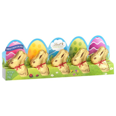 Lindt GOLD BUNNY Easter Mini Milk Chocolate Candy 5 Pack - 1.7 Oz