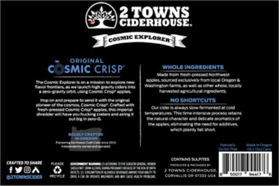 2 Towns Ciderhouse Cosmic Crisp in Cans - 6-12 Fl. Oz. - Image 3