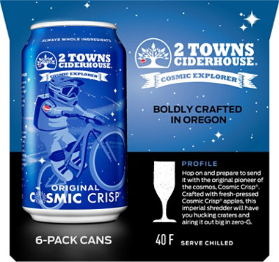 2 Towns Ciderhouse Cosmic Crisp in Cans - 6-12 Fl. Oz. - Image 4