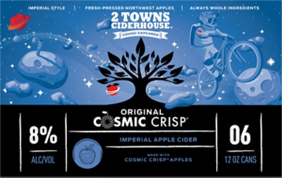 2 Towns Ciderhouse Cosmic Crisp in Cans - 6-12 Fl. Oz. - Image 2