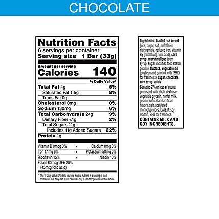 Rice Krispies Treats Homestyle Marshmallow Snack Bars Chocolate 6 Count - 6.98 Oz  - Image 4