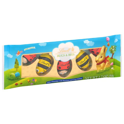 Lindt Bugs & Bees Easter Milk Chocolate Candy with Hazelnut and Crisp Filling 5 Pack - 1.7 Oz