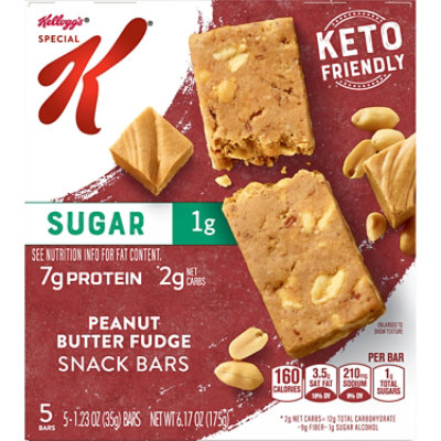 Special K Snack Bars Keto Friendly 7g Protein Peanut Butter Fudge 5 Count - 6.17 Oz - Image 6