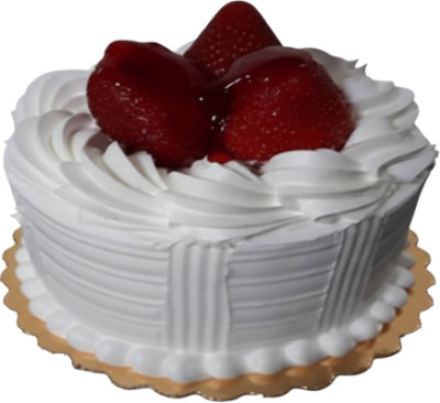 Cake White Fresh Strawberry With Vanilla Finish 5 Inch - EA - Image 1