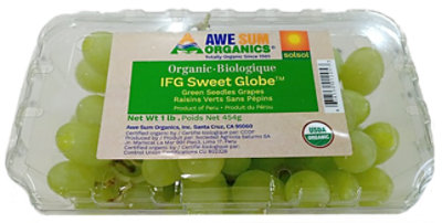 Awe Sum Grapes Green Seedless - 1 LB - Image 1