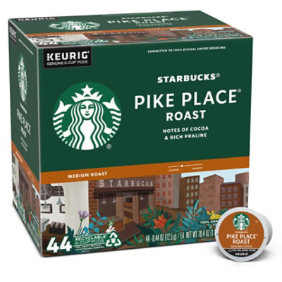 Starbucks Medium Pike Place Roast Kcup Coffee - 44 CT