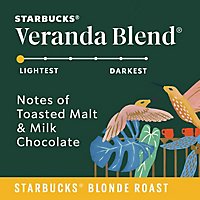Starbucks Veranda Blend 100% Arabica Blonde Roast K Cup Coffee Pods Box 44 Count - Each - Image 2