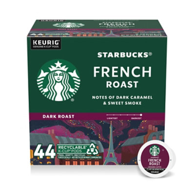 Starbucks French Roast 100% Arabica Dark Roast K Cup Coffee Pods Box 44 Count - Each