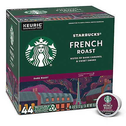 Starbucks French Roast 100% Arabica Dark Roast K Cup Coffee Pods Box 44 Count - Each - Image 1